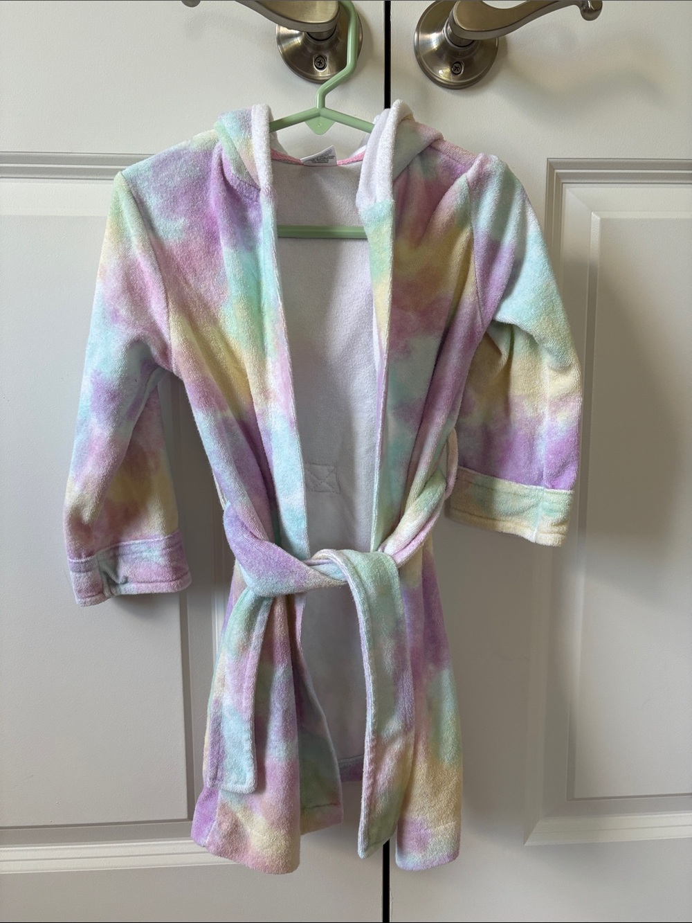 Pastel Tie-Dye Hooded Kids Robe - Plush Bath Wrap